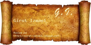 Girst Izmael névjegykártya